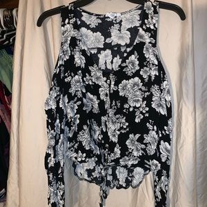 Full tilt floral cold shoulder blouse